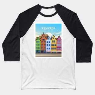 Cologne, Germany Colourful Houses Baseball T-Shirt